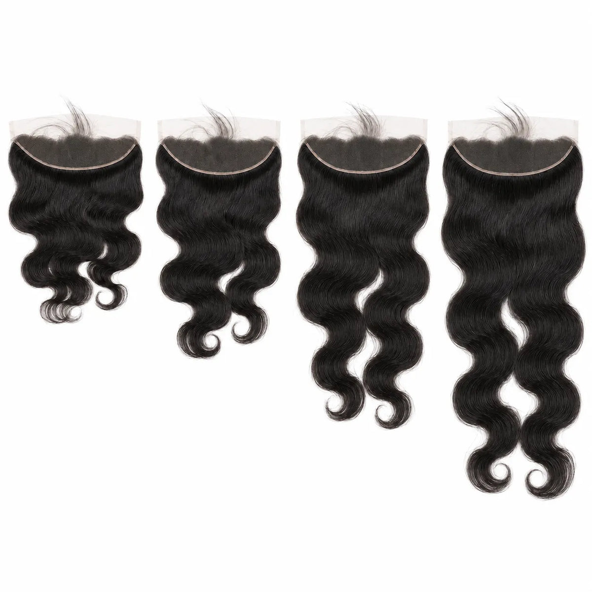 Human hair lace closures and frontals