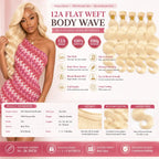 12A 613 blonde flat weft body wave human hair bundles product details