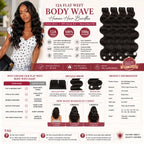 12A flat weft body wave human hair bundles 100g product information
