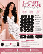 12A flat weft body wave human hair bundles product details