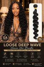 12A loose deep wave human hair bundles natural black product guide