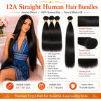 12A straight human hair bundles 1B natural black product details