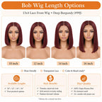 13x4 Straight Bob Virgin Human Hair Lace Front Wig with Transparent Lace