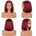 13x4 Straight Bob Virgin Human Hair Lace Front Wig with Transparent Lace