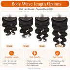 13x4 body wave lace frontal human hair length options