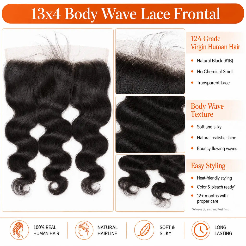 13x4 body wave lace frontal human hair product details and lace construction