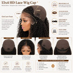 13x4 Kinky Curly Bob Lace Front Wig 100% Human Hair Pre-Plucked Glueless