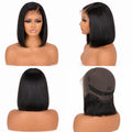 13x4 Natural Black Straight Bob Human Hair Wig HD Lace Glueless Cap