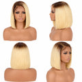 13x4 Straight Bob Lace Front Human Hair Wig with Transparent Lace
