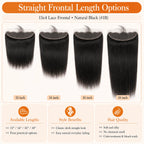 13x4 straight lace frontal human hair length and style options
