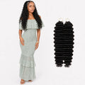 Boho Deep Wave Feather Extensions 100% Human Hair Pre-Separated Invisible String Strands