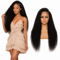 Deep Wave Half Wig 100% Human Hair Glueless No Lace 360° Adjustable Drawstring 16-24 Inch