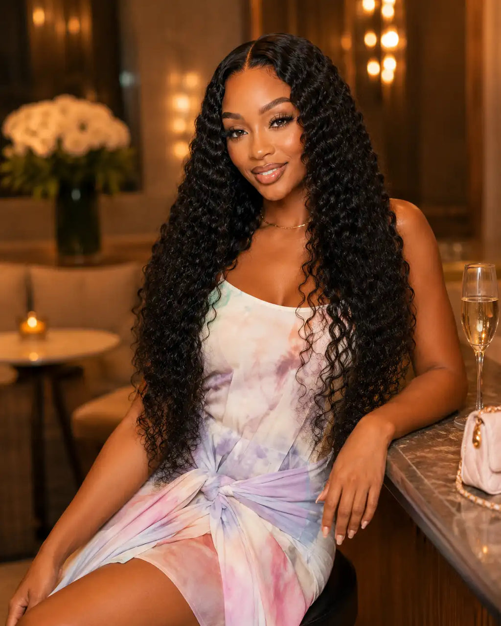 12A Deep Wave Human Hair Bundles Double Weft Hair Extensions