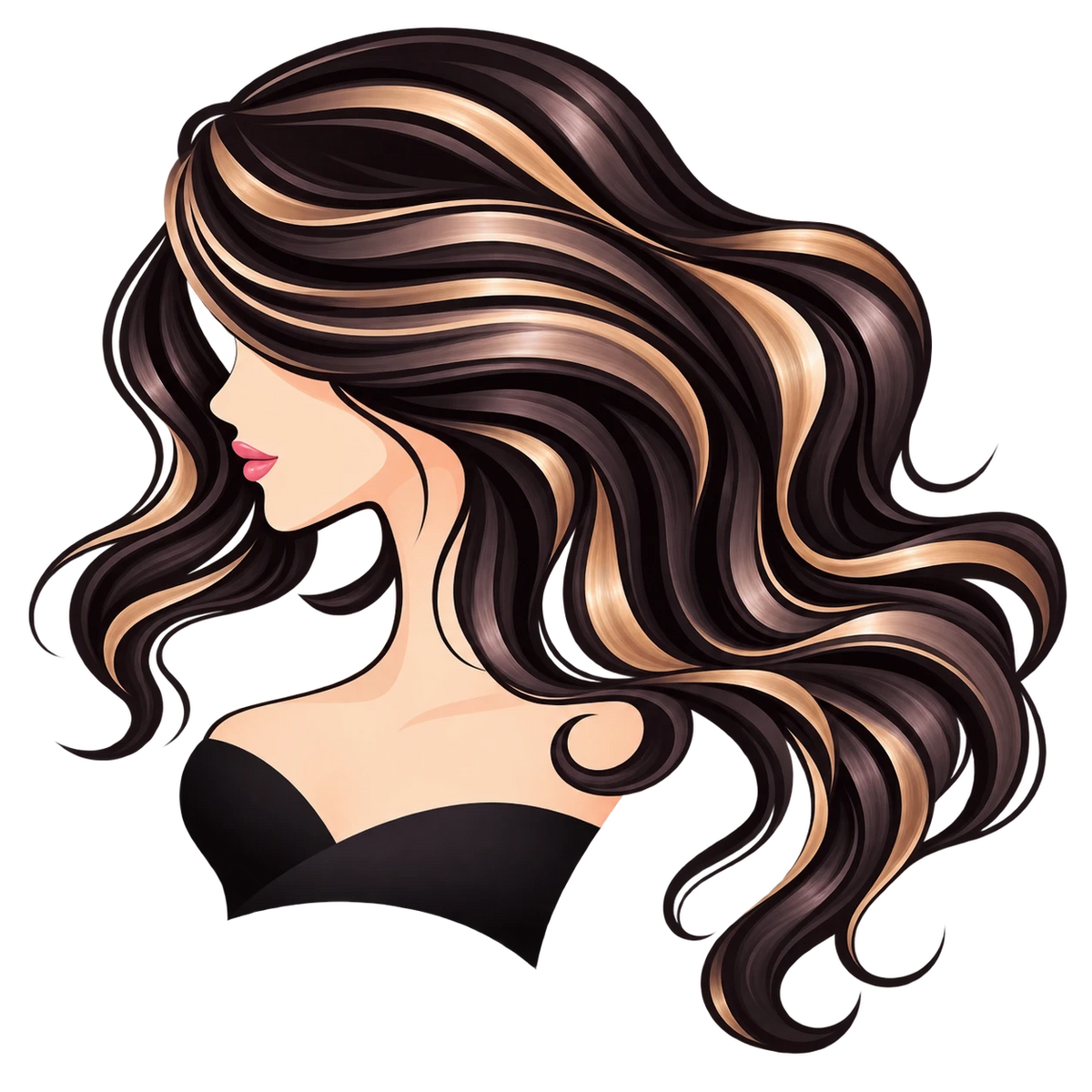 Human hair icon representing premium real human hair wigs and extensions